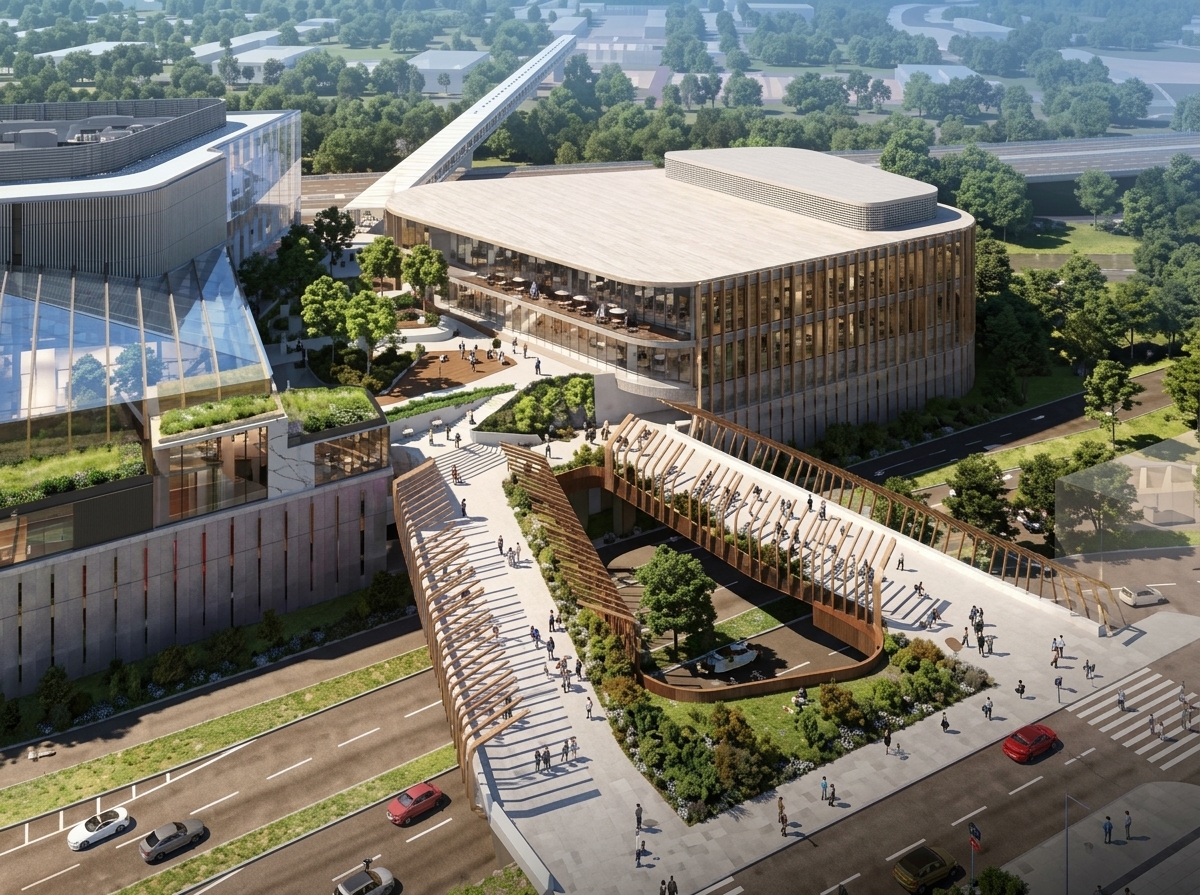CONSTRUCTION OF THE NEW MERCATABLOOM SHOPPING CENTER